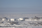Fuel storage tanks over by the garbage dump away from the town of Iqaluit. Baffin Island, Nunavut, Canada. 2008
