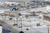 Street scene in Iqaluit with residential buildings. Nunavut. Canadian Arctic. 2008