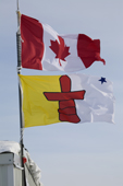 Canadian Flag and the Flag of Nunavut flying together. Canada. 2008