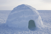 An Igloo built out on the frozen sea near Igloolik. Nunavut, Canada. 2008