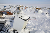 Broken washing machines and other scrap on the rubbish dump at Igloolik. Nunavut, Canada. 2008