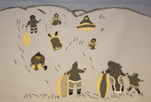 An Inuit tapestry made at the Uqqurmiut Centre for Arts and Crafts in Pangnirtung. Nunavut, Canada. 2008