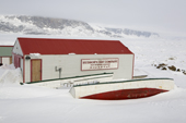 Hudson Bay Company, old whaling station and boats at Pangnirtung. Nunavut, Canada. 2008