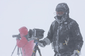 Photographers in blizzard. Luitpold Coast. East Antarctica