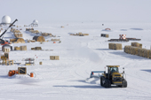 Snow plough and the storage facilities. Amundsen-Scott Station. Antarctica