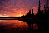 A dramatic autumn sunset at Burnwood Lake in southern Labrador, Canada. 1997
