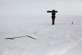 A 'christmas tree' being used to cap a well head in the gas fields near Tambey. Yamal Peninsula, Western Siberia, Russia