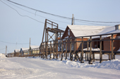Buildings in the gas workers' village of Sabetta near Tambey. Yamal Peninsula, Western Siberia, Russia