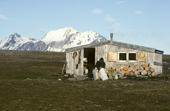 The trappers hut on Eholmen Island in Van Keulen Fjord, Spitsbergen.