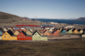 Brightly coloured buildings in Longyearbyen the main administrative centre of Spitsbergen.